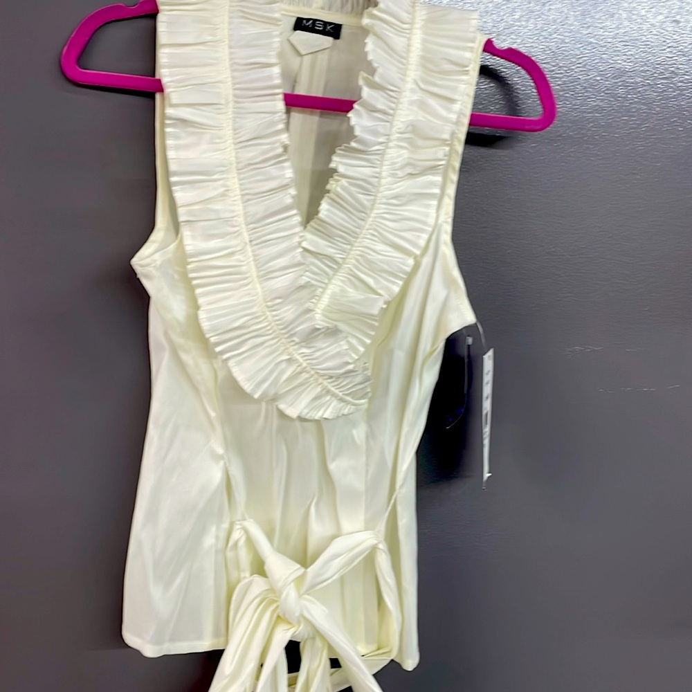 MSK Cream Ruffled Blouse